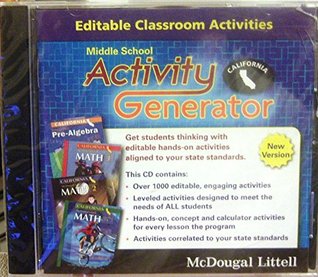[df251] !Read~ McDougal Littell Middle School Math California: Activity Generator CD-ROM All Levels - McDougal Littel !ePub*