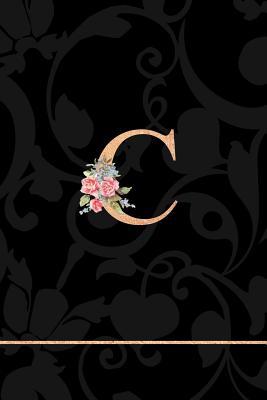 [0ee43] *Read* C: Letter C Monogram Floral Journal, Pink Flowers on Elegant Black, Personal Name Initial Personalized Journal, 6x9 Inch Blank Lined College Ruled Notebook Diary, Perfect Bound, Soft Cover -  ~PDF@