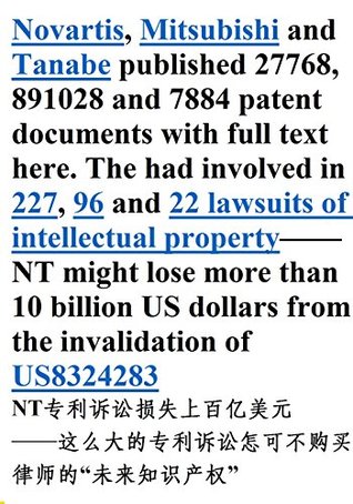 [4b76d] ~R.e.a.d^ Novartis, Mitsubishi and Tanabe published 27768, 891028 and 7884 patent documents with full text here. The had involved in 227, 96 and 22 lawsuits of intellectual property——NT might lose 10 billion - AAA National Group New York ~e.P.u.b@