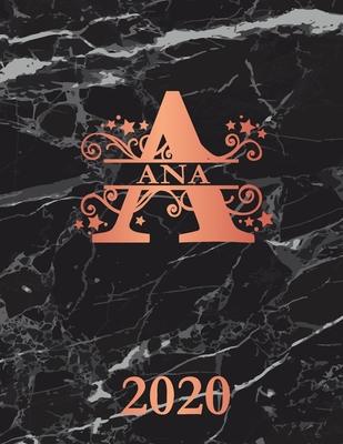 [2b935] ^Read% Ana: 2020. Personalized Name Weekly Planner Diary 2020. Monogram Letter A Notebook Planner. Black Marble & Rose Gold Cover. Datebook Calendar Schedule - Personalized Planners ^ePub@